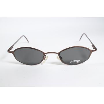 Dakota Eyewear 66 Unisex Brown Full Rim Metal Oval Designer Sunglasses 47mm